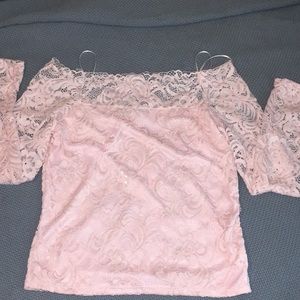 Long sleeve lace off the the shoulder top